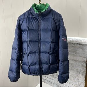 Polo Sport Ralph Lauren Navy Blue Down Filled Puffer Zip Up Jacket L
